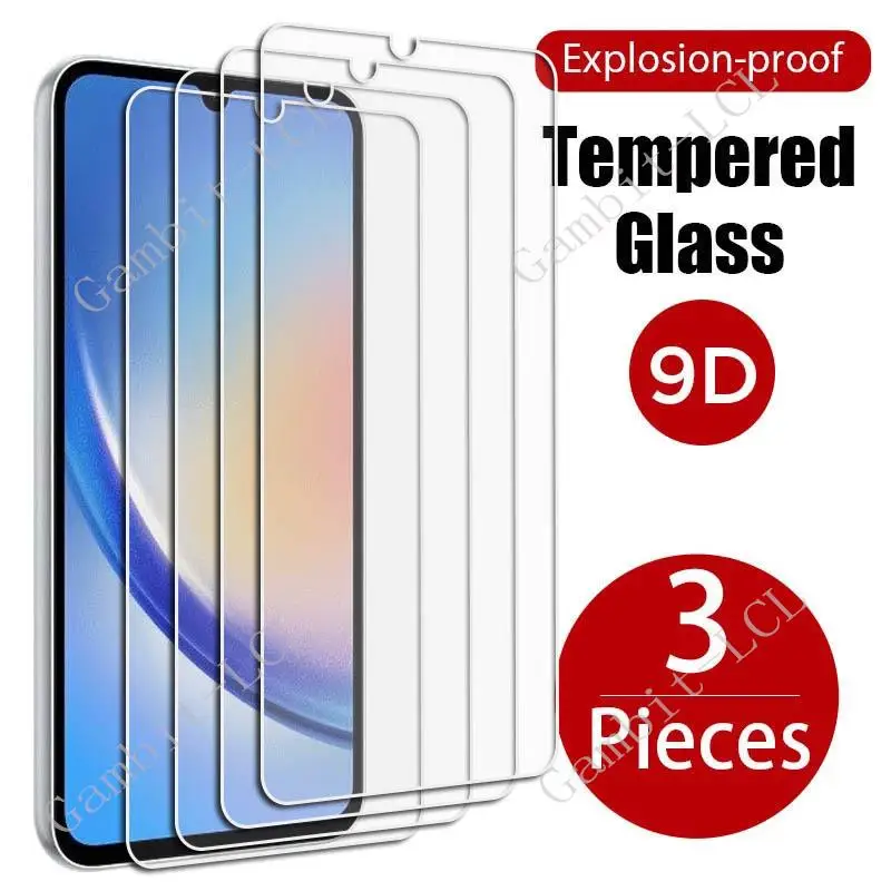 3PCS For Samsung Galaxy A34 5G Tempered Glass Protective On GalaxyA34 SM-A346E A346B A346M 6.6