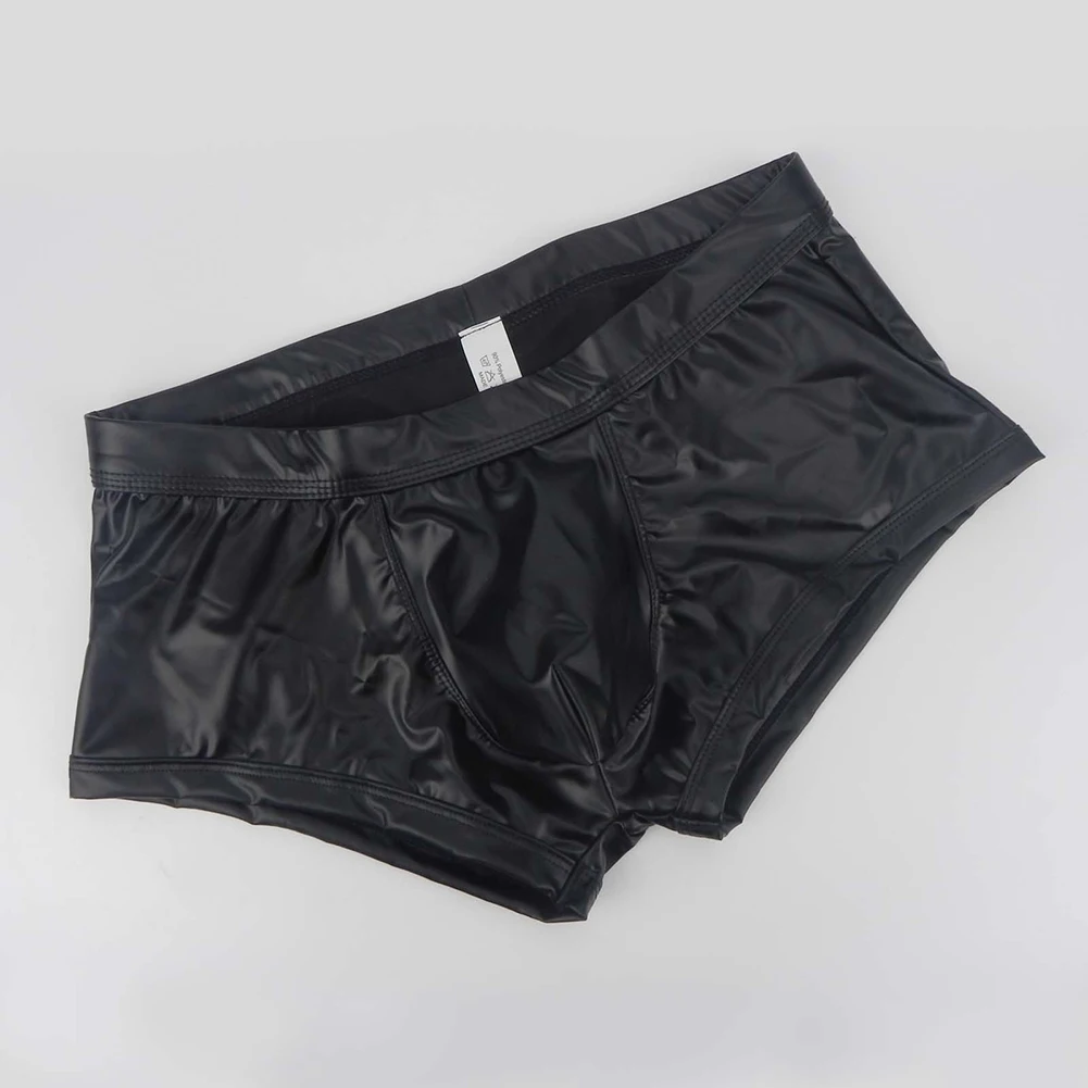 

Men's Clothing Underwear Imitation Leather Solid Color Vacation All Seasons Black Daily Regular Slight Stretch