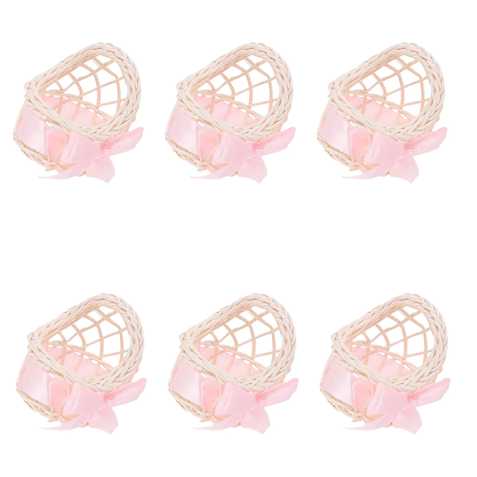 6 個ミニチュアフラワーデコレーション樹脂織バスケット家庭用品子供ギフトミニハウスオーナメントマイクロシーン装飾クラフト