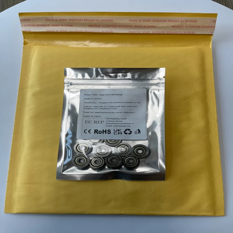 

10PCS F624ZZ 4x13x5 mm Flange Ball Bearings ABEC-7 624 flange bearing 10pcs/lot