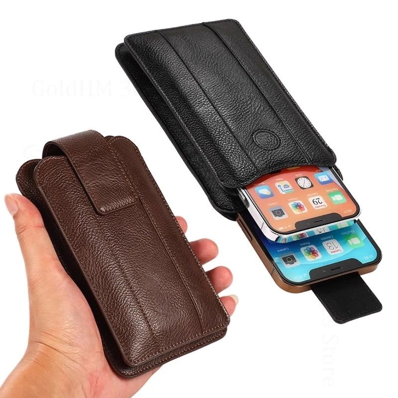 

Double Layers Leather Phone Pouch For OnePlus 13T 12R K11 11R 10T 9 8 6 7 10 Pro 5G Adjustable Wallet Case Waist Bag Phone Cover