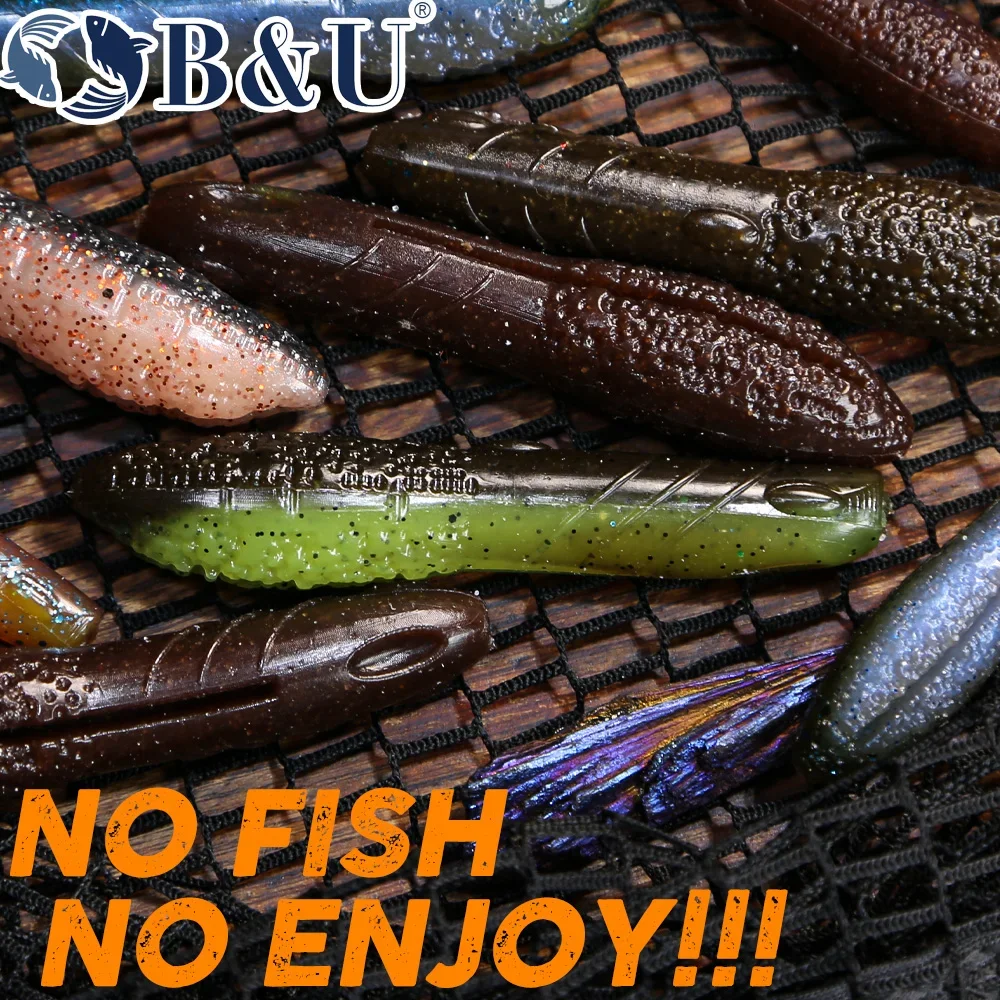 B&U 63mm/80mm Sinking Soft Lure Artificial Fishing Lures Sea Worms Earthworm Fishing Tackle Soft Lures
