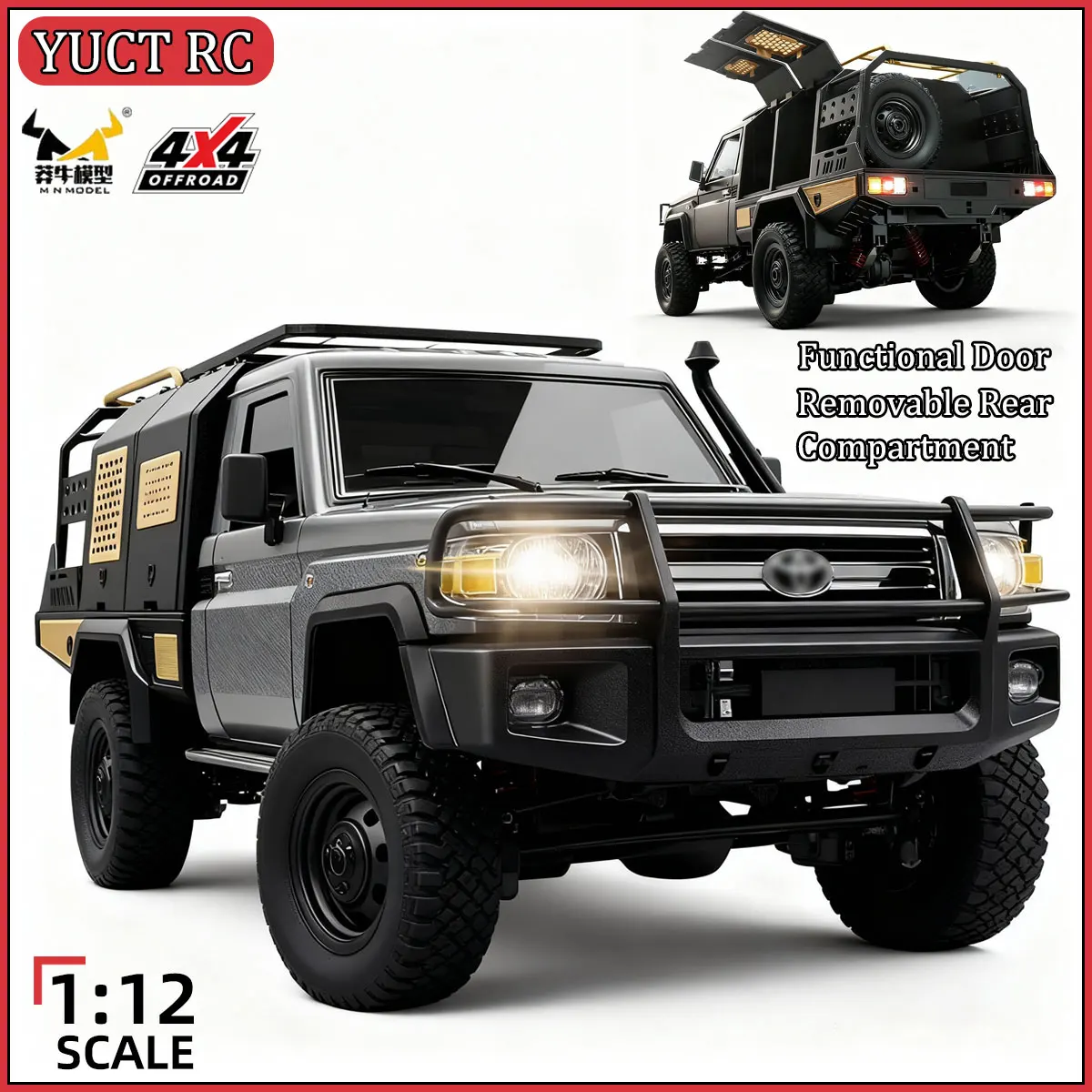 

MN82S LC79 Rc Car 1/12 Full Scale Rc Pickup Truck 4WD Climbing Car Remote Control Off-Road Vehicle Toys Model for Boys Christmas