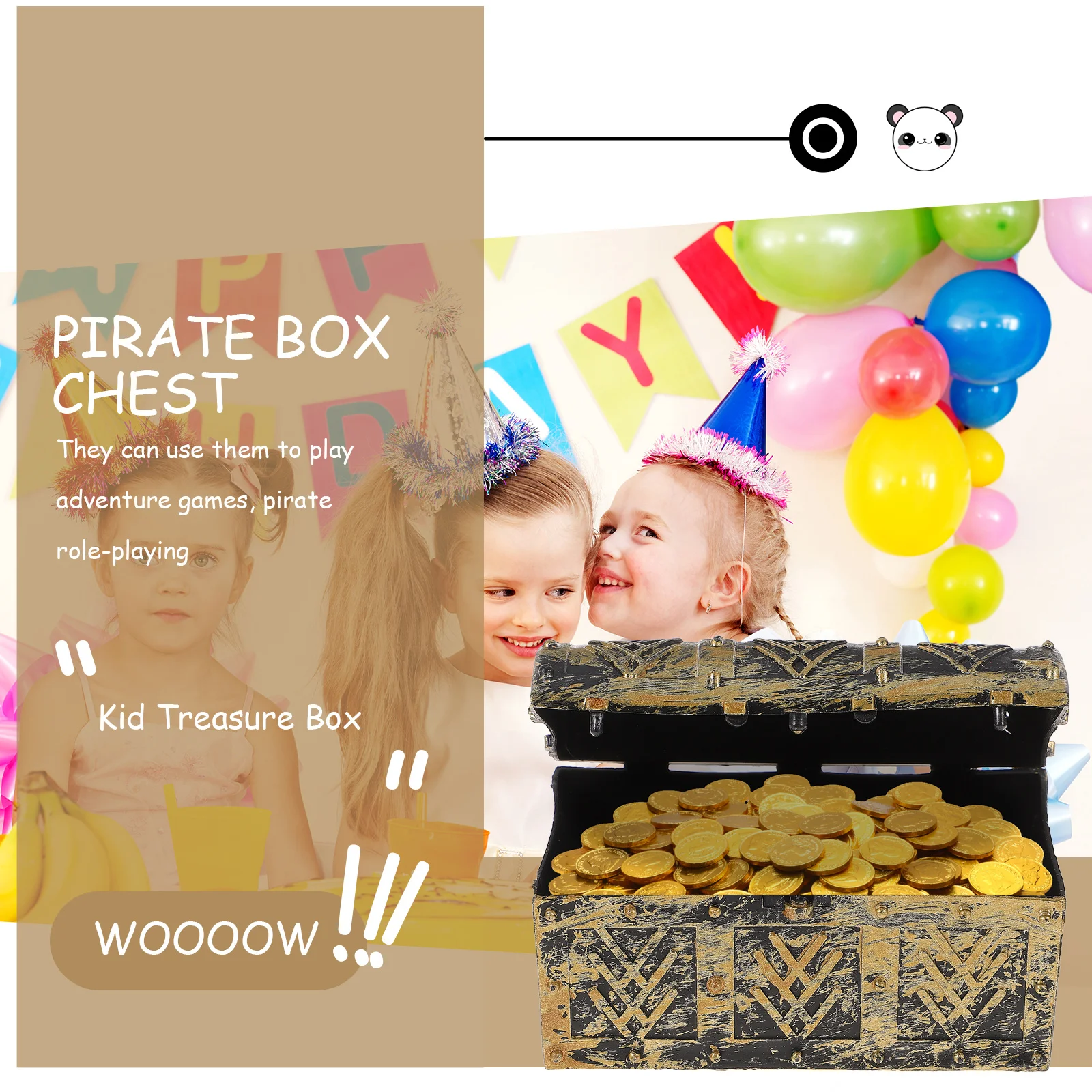 

10Pcs Pirate Boxes Durable Kids Treasure Chest for Adventure Role Play Storage Case and Party Props Kid Treasure Box
