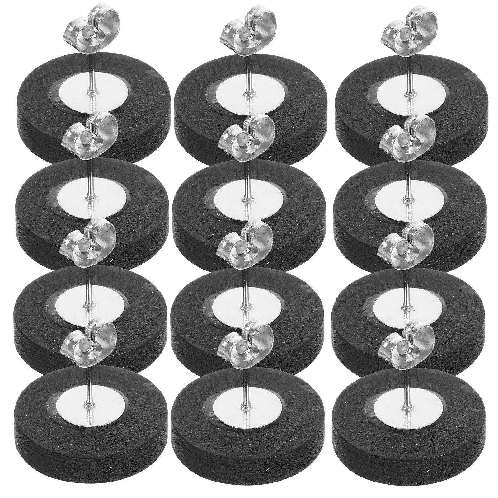 

20Pcs Wooden Earring Blanks 12mm Cabochon Bezel Settings Round Studs Stainless Steel Posts Secure DIY Jewelry