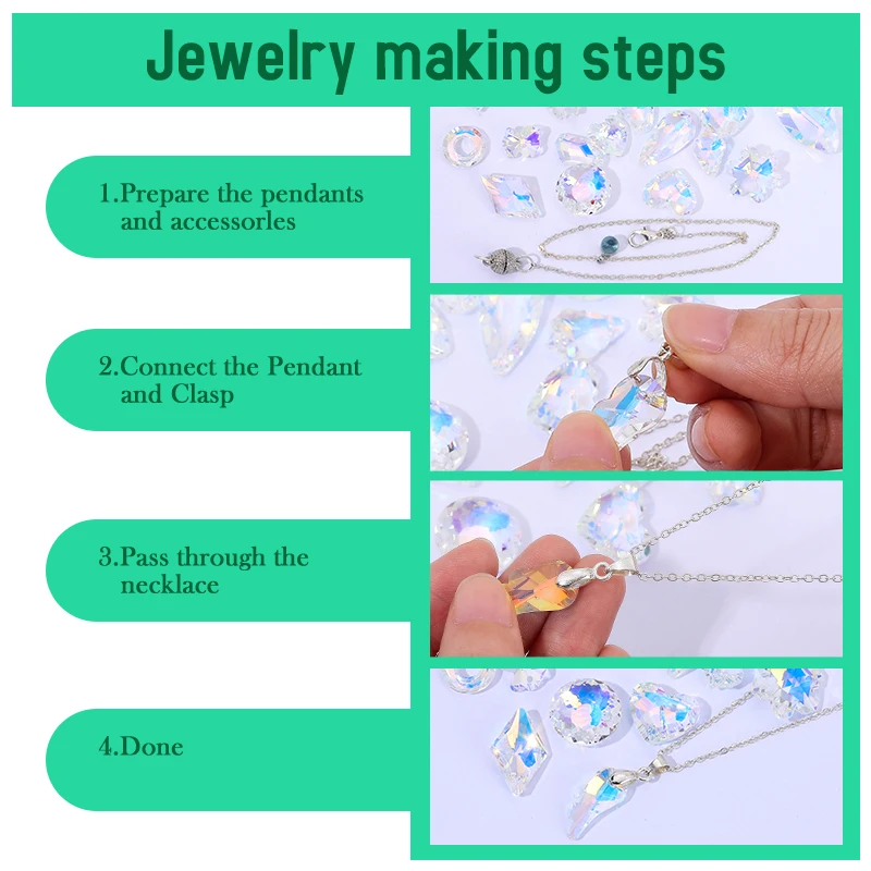 Crystal Pendant Beads Bright Color Single Hole Charm Diy Glass beads Gems Supplies Earrings Bracelet For Jewelry Making