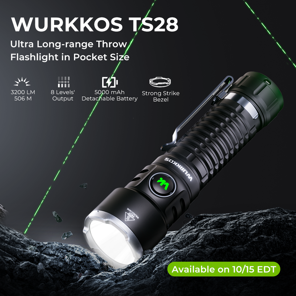  Wurkkos TS28 SFT70.2 High-Performance EDC Flashlight 3200 Lumens 21700 Battery USB-C Charging Magnetic Tail Cap Outdoor Lighting 