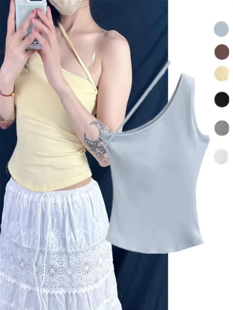 الأمريكية الساخنة فتاة Sle oulder Baring المحاصيل الأعلى المرأة الصيف سليم صالح شريط مرن وسادة الصدر غير النظامية حمالة irt #1