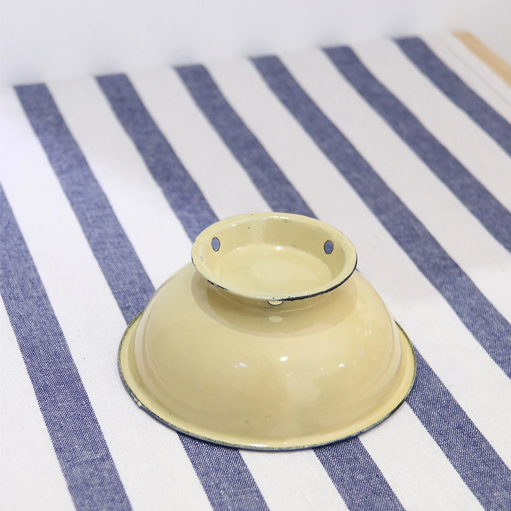 

2pcs Chinese Enamel Retro Soup Noodle For Kitchen Household Tableware Microwave Safe Vintage Rice Food Serving Dish Ramen Mixing