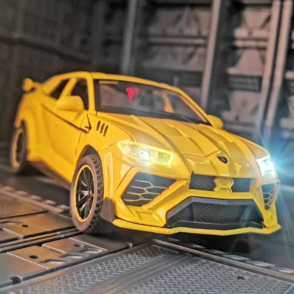 

Масштаб 1:32, Lambor URUS, игрушки из сплава, модель автомобиля, литой под давлением металл, 6 дверей, открытый звук, свет, откатные автомобили, детский орнамент, подарки