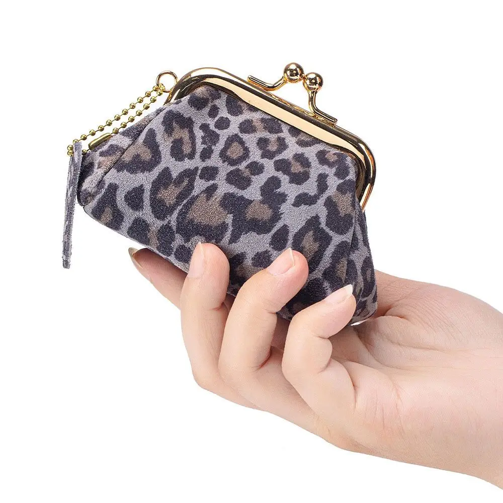 High Quality Leather Coin Purse Leopard Pattern Multifunctional Headphones Organizer Mini Portable Storage Bag