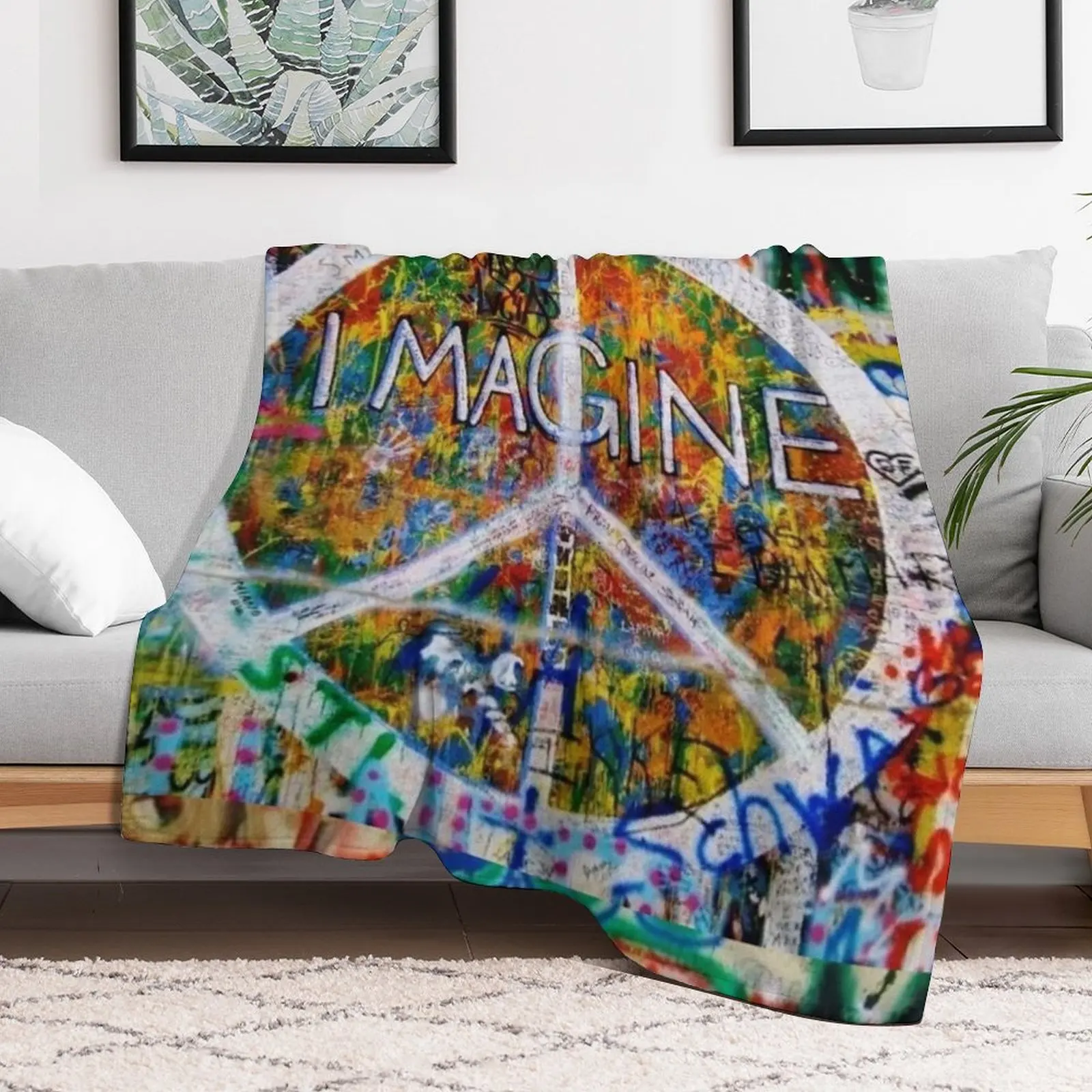 Imagine Peace,the famous John Lennon Wall Throw Blanket Luxury St Retros Blankets