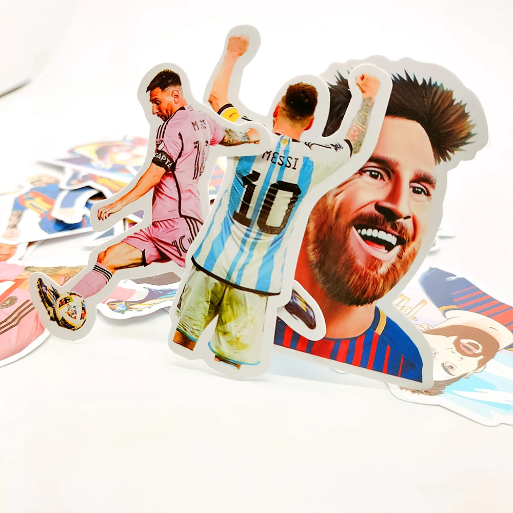 1/20/50/80/100Pcs Football Star Lionel Messi Victory Back Stickers DIY Decals Scrapbooking Phone Luggage Skateboard Wall Sticker