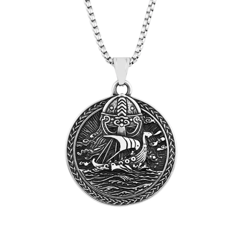 

Thor Pirate Ship Anchor Stainless Steel Pendant Men's Titanium Retro Necklace Nordic Viking