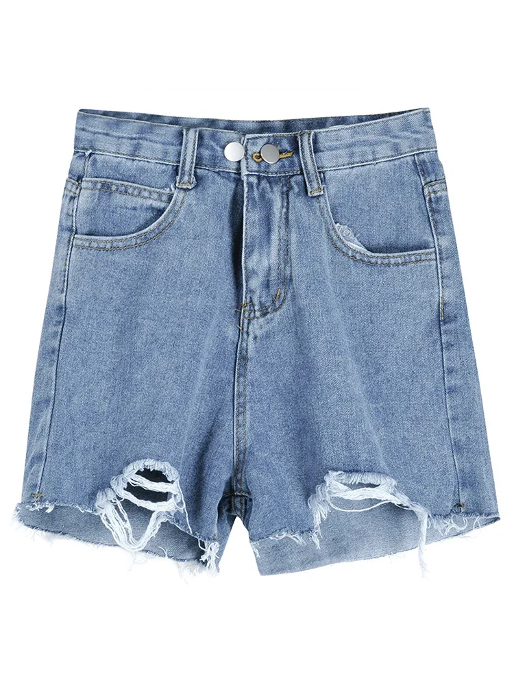 Laies Mode lässig Sommer coole Denim Beute Shorts Frauen hohe Taille sexy kurze Jeans weiblich gebrochen Code Clearance fy7580