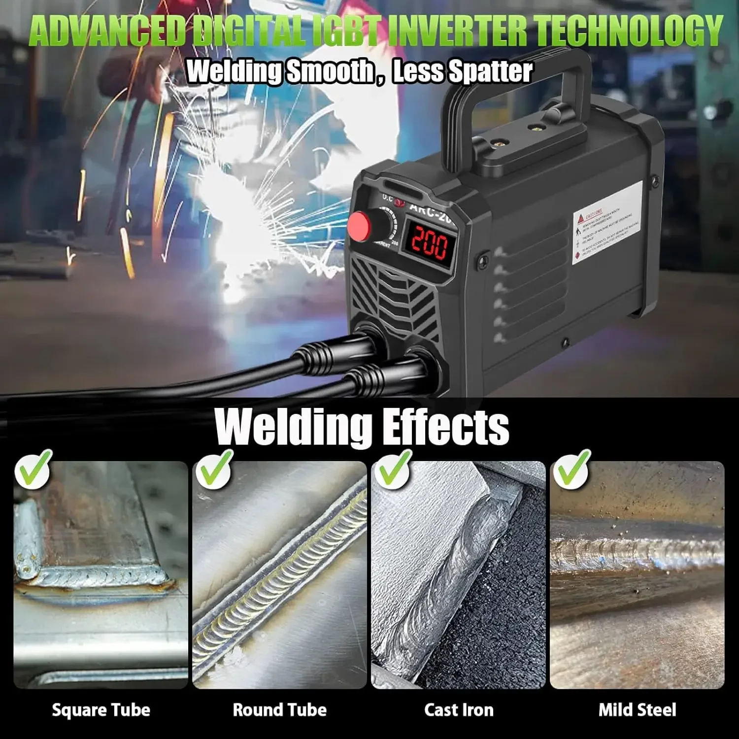 200Amp 20PCS Rods Stick Welder, Super MINI Portable Welding Machine, IGBT Inverter Welder Machine 110V with Hot Start Arc