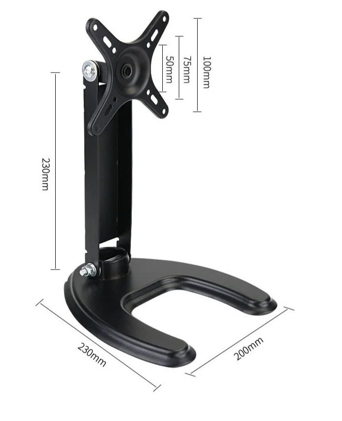 LCD Monitor Base Shelf Horizontal and Vertical Screen TV Bracket Universal Folding Desktop Rack 10-27 Inches