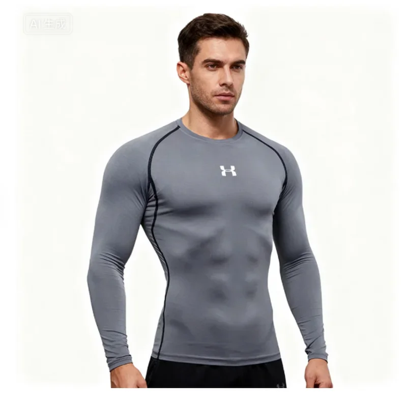 

Men Running Compression T-shirt Long sleeves Sport Tees Gym Fitness Sweatshirt Male Jogging Tracksuit Homme Athletic Shirt Tops