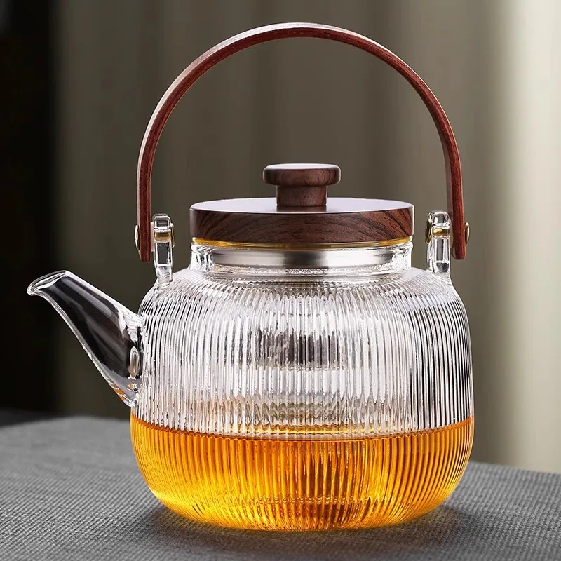 

Large Capacity Glass Tea Pot with Handle for Home Use 2026 New Model Heat Resistant for Ceramic Stove And Open Flame
