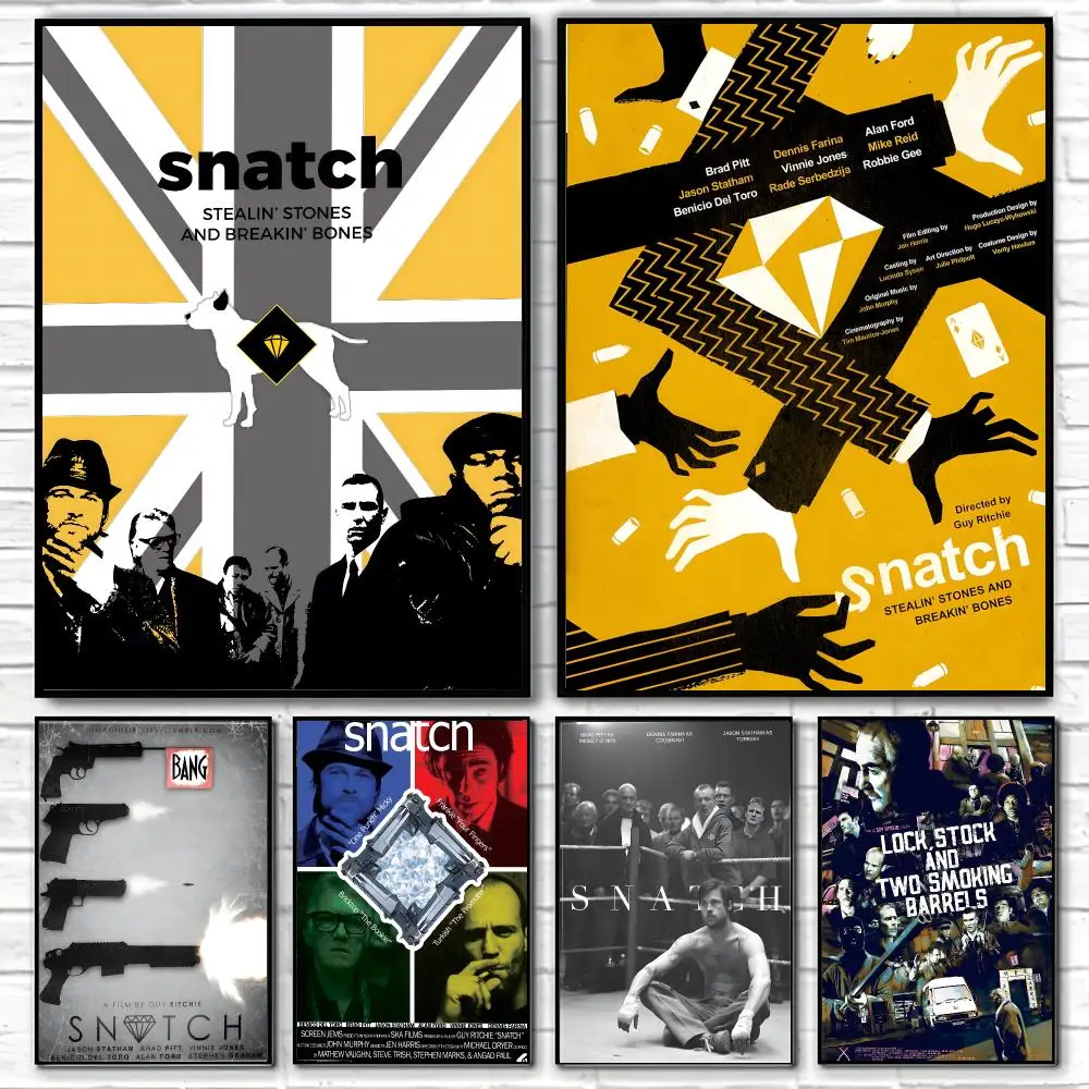 Movie Snatch Poster Self-adhesive Art Waterproof Paper Sticker Coffee House Bar Room Wall Decor