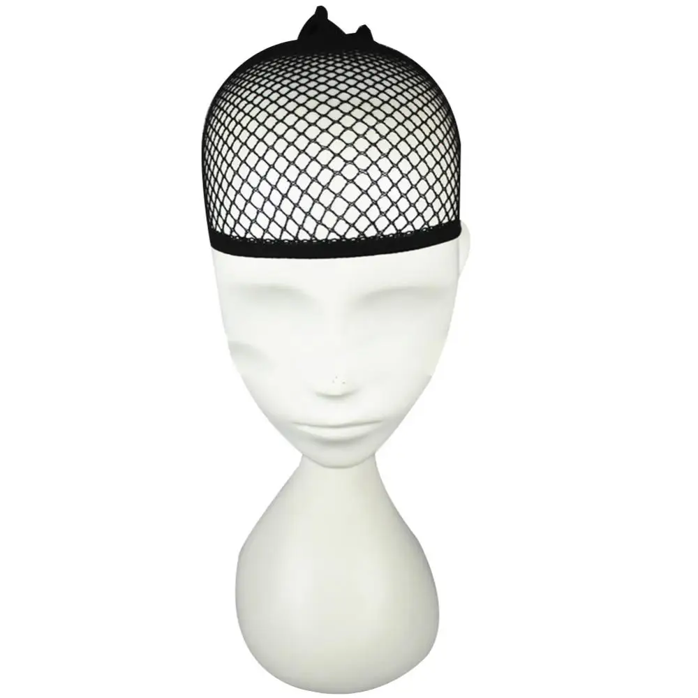 Black Mesh Net Nylon Women Elastic Wig Cap Open End Liner Short Fishnet Hair Net