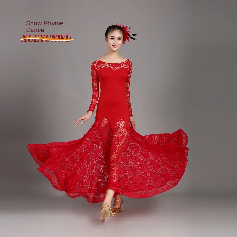 

New Adult National Standard Dance Practice Dress Waltz Big Swing Modern Dance Practice Dress 073