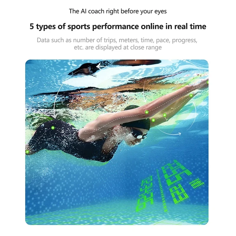 Holoswim 2S AR نظارات السباحة الذكية مكافحة الضباب نظارات السباحة جهاز تعقب للياقة البدنية OLED يظهر المقاييس نظارات