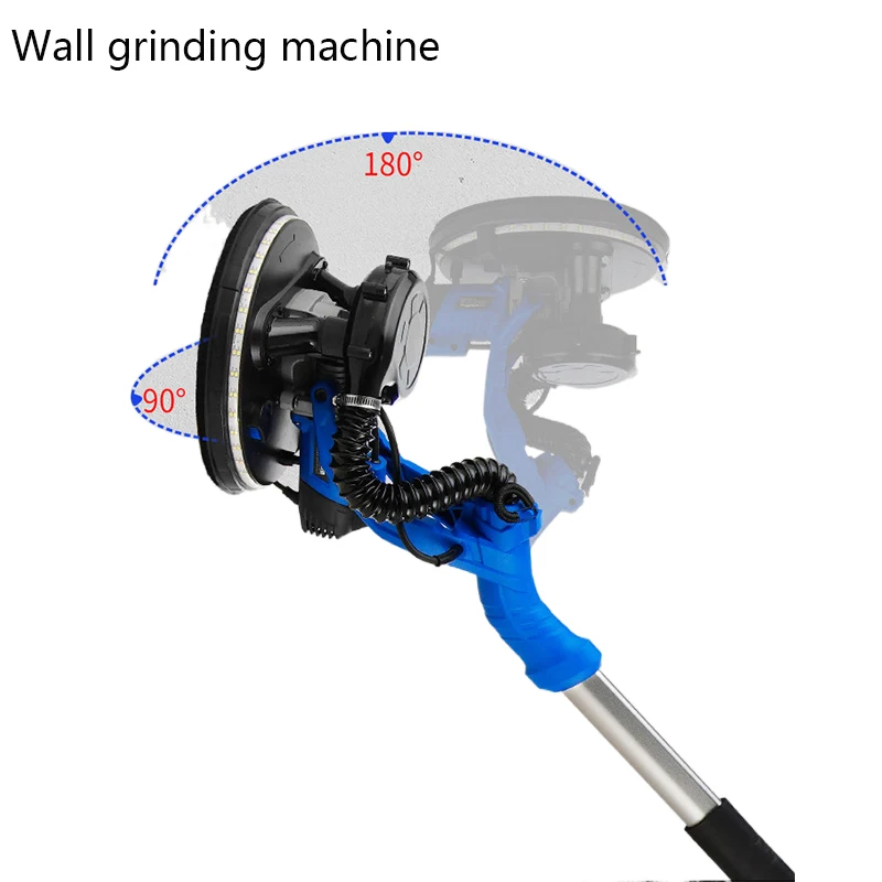 Electric Drywall Sander Pole Wall Polisher Dry Wall Sander LED Strip Light Wall Sanding Household