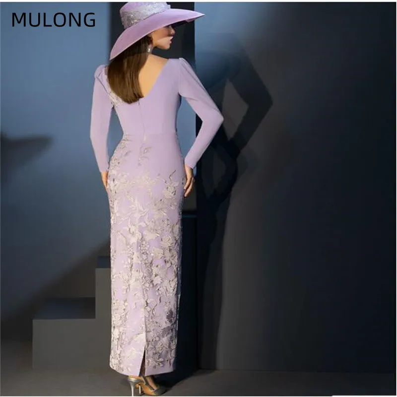 MULONG Women Summer For Evening Dresses Appliques Lace Party Long Dress Round Neck Mermaid  Plus Size Prom Dress Women Clothes