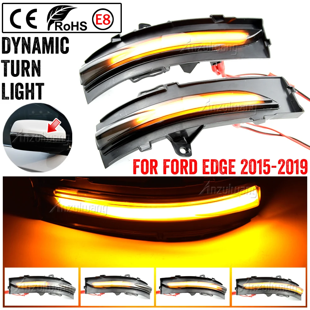

For Ford EDGE 2015-2019 2PCS Car Dynamic LED Turn Signal Rearview Mirror Blinker Lights Repeater Indicator
