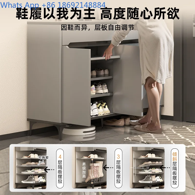 Shoe Cabinet for Home Entryway 2025 New Indoor Storage Closet Wall Mounted Minimalist Hallway Bench Simple Design