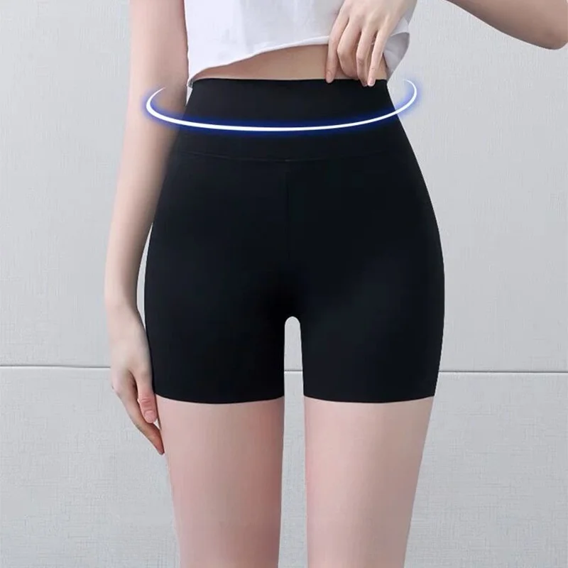 الصيف السيدات السراويل جلد arkskin رقيقة ركوب السراويل عالية الخصر البطن التحكم المحملة ربع طول Fitn قاعدة طبقة السراويل