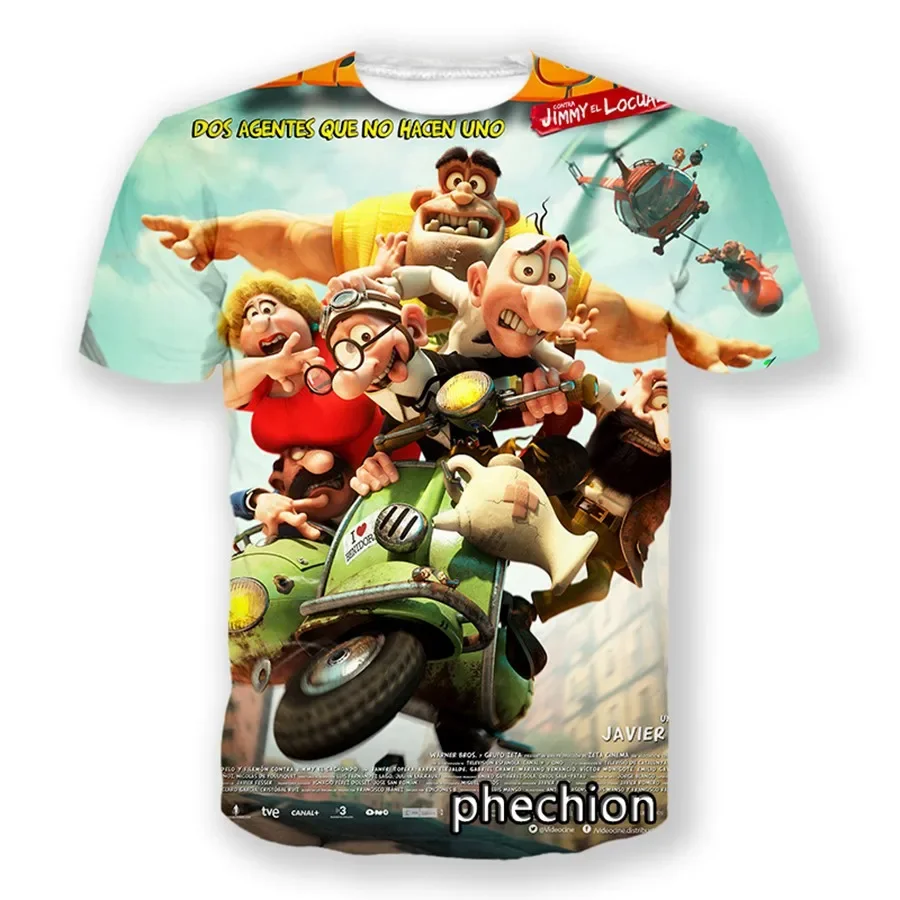 phechion New Fashion Men/Women Mortadelo y Filemon 3D Printed Short Sleeve Casual T Shirt Sporting Hip Hop Summer Tops L217