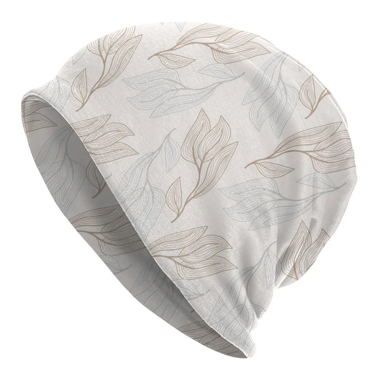 Bonnet Hip Hop avec lignes abstraites de feuilles pour hommes et femmes, bonnets d'extérieur, chapeau chaud, automne et hiver, adulte