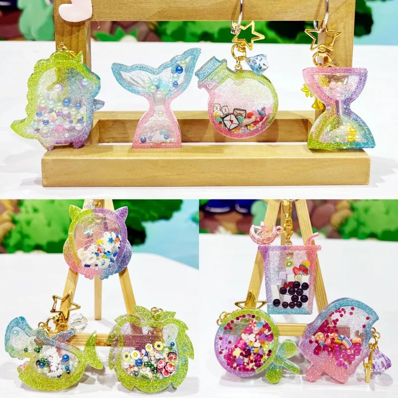 Kit Artigianale in Resina Epossidica Fai-da-Te - Ciondoli per Portachiavi e Giocattoli Sospesi con Effetto Scintillante per Progetti Creativi Fatti a Mano