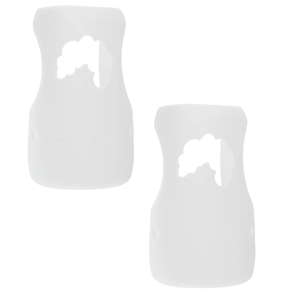 

2pcs Baby Sleeve Anti-Drop Cover Silicone Feeding Bottle Protector Shockproof Milk Bottle Sleeve Anti-Slip Reusable Smooth