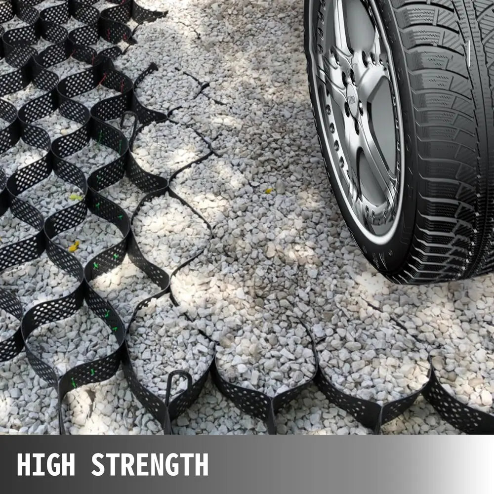 Thick HDPE Ground Grid Honeycomb Geocell Permeable Pavers Revetment Drilling, 9x17Ft Ground Grid Scalable Ground Grid Driveway