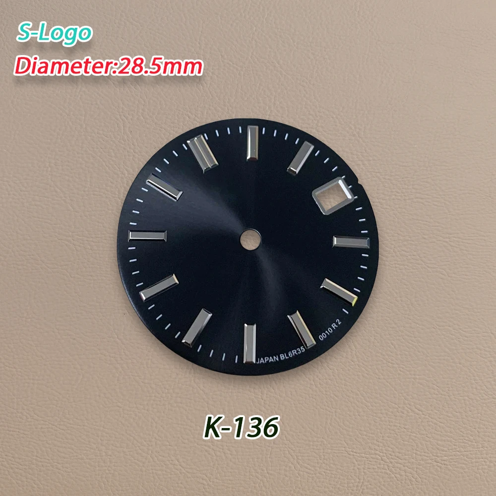 New 28.5mm GS Logo NH35 Dial Fit NH35/NH36/4R/7S Movement No Luminous Watch Modification Accessories