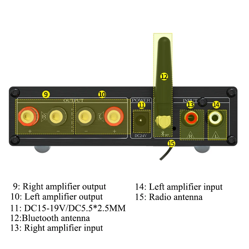 Bluetooth 5.0 USB Infineon MA12070 80W * 2 Lớp D Khuếch Đại Âm Thanh Bass Treble Âm Thanh Stereo Loa HiFi Amp