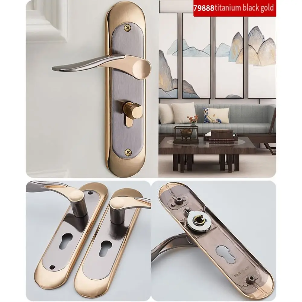 Fechadura de porta interior do quarto estilo europeu, fácil instalação, universal, conjunto de fechadura, vintage, anti-roubo, fechadura de segurança
