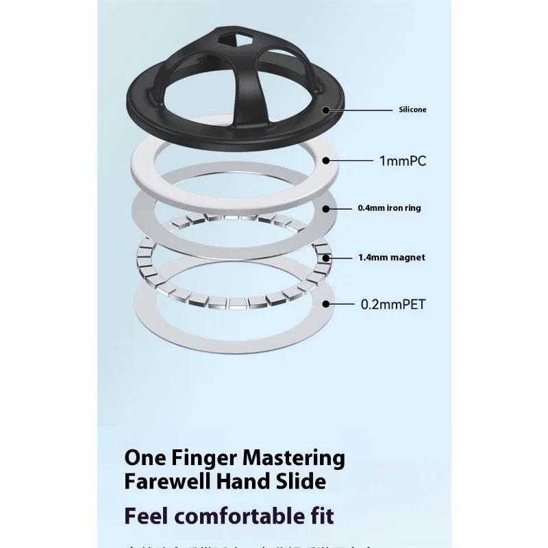 Anel magnético de silicone titular dedo suporte de aperto do telefone móvel forte adesivo traseiro suporte anti-deslizamento elegante das mulheres dos homens