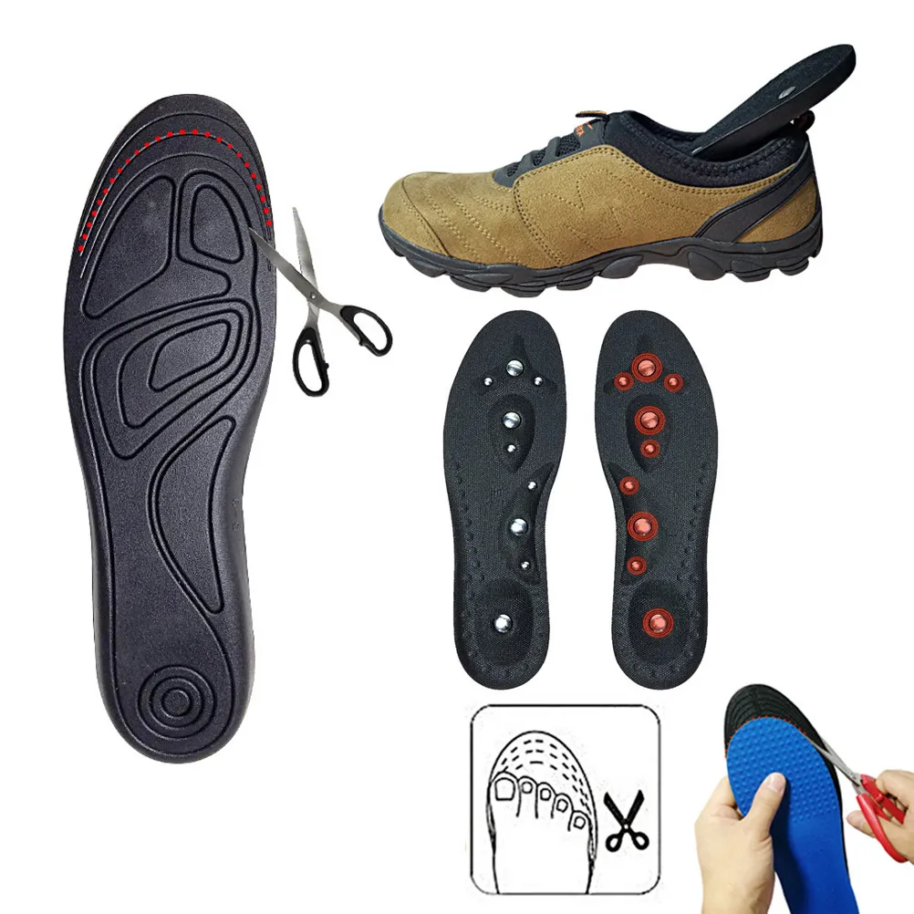 

1 пара магнитных акупрессурных стельок для ухода за ногами, массажные стельки, которые можно обрезать по размеру, улучшают кровообращение, снимают усталость ног