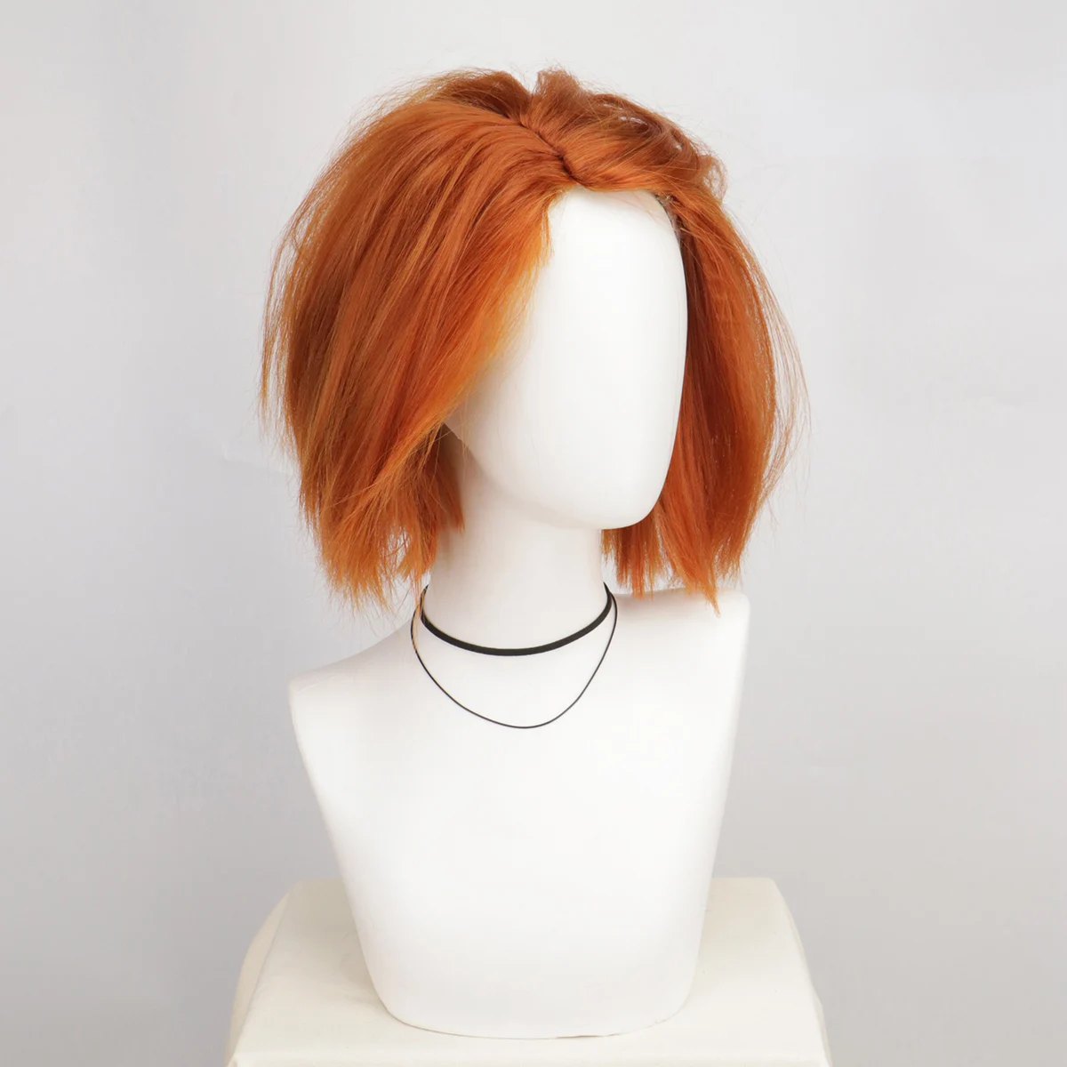 Kurze orange braune Yaki-Perücke Chucky Halloween Cosplay für Herren von Evil Killer Perücke Curse Kunsthaar Party Kostüm Perücke