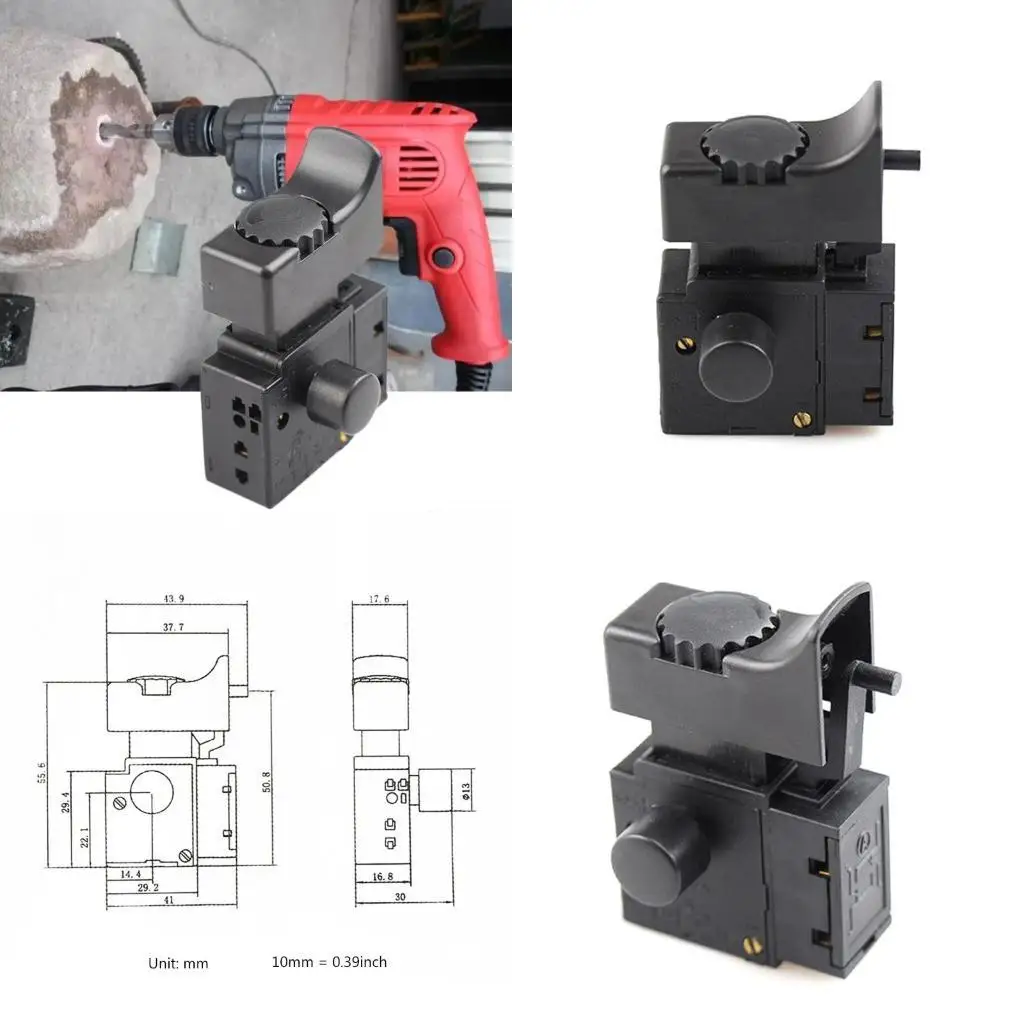 

E8BD Electric Hand Drill Parts Optional Lock on Speed Control Switch AC 250V 6A