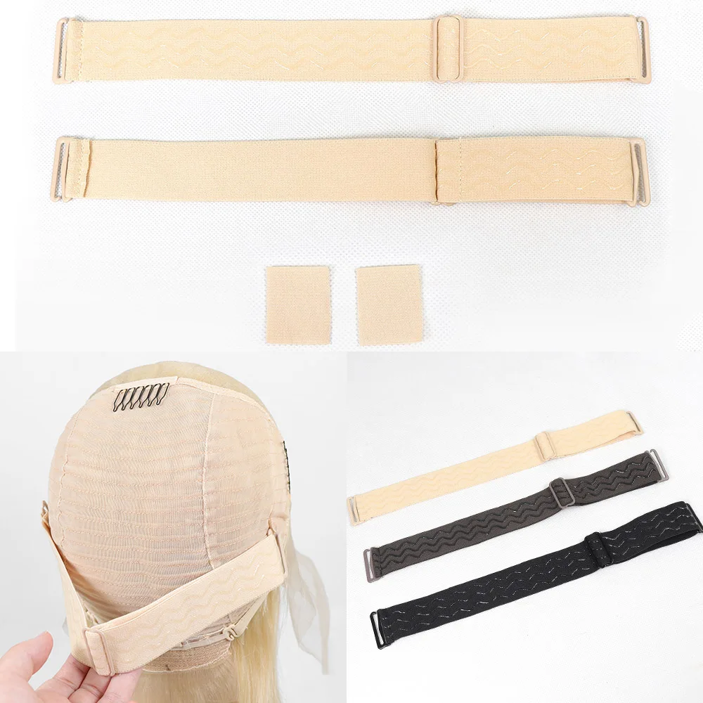 

2 PCS Adjustable Elastic Band for Wigs Removable Wig Band Nonslip Wig Strap Black Elastic Bands for Glueless Wig Cap Accessories