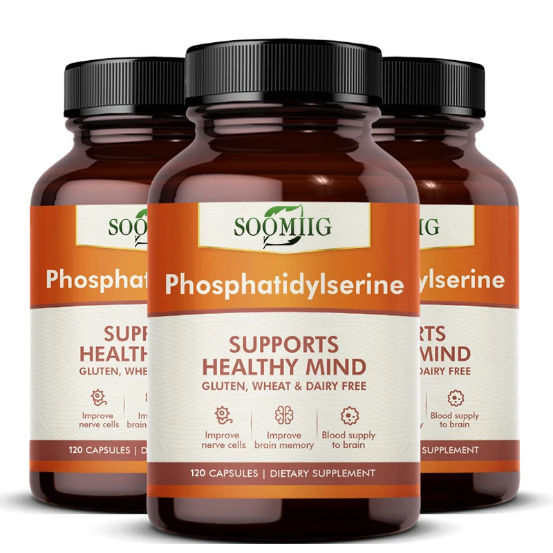

Фосфатидилсерин 120 мг, Мозковая добавка, поддерживает здоровое мышление, синтетический рост, память, творчество, 120 капсул