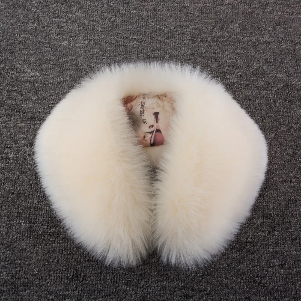 

Модный шарф с воротником из искусственного лисьего меха, пушистый теплый шаль с воротником, однотонный зимний воротник на шею