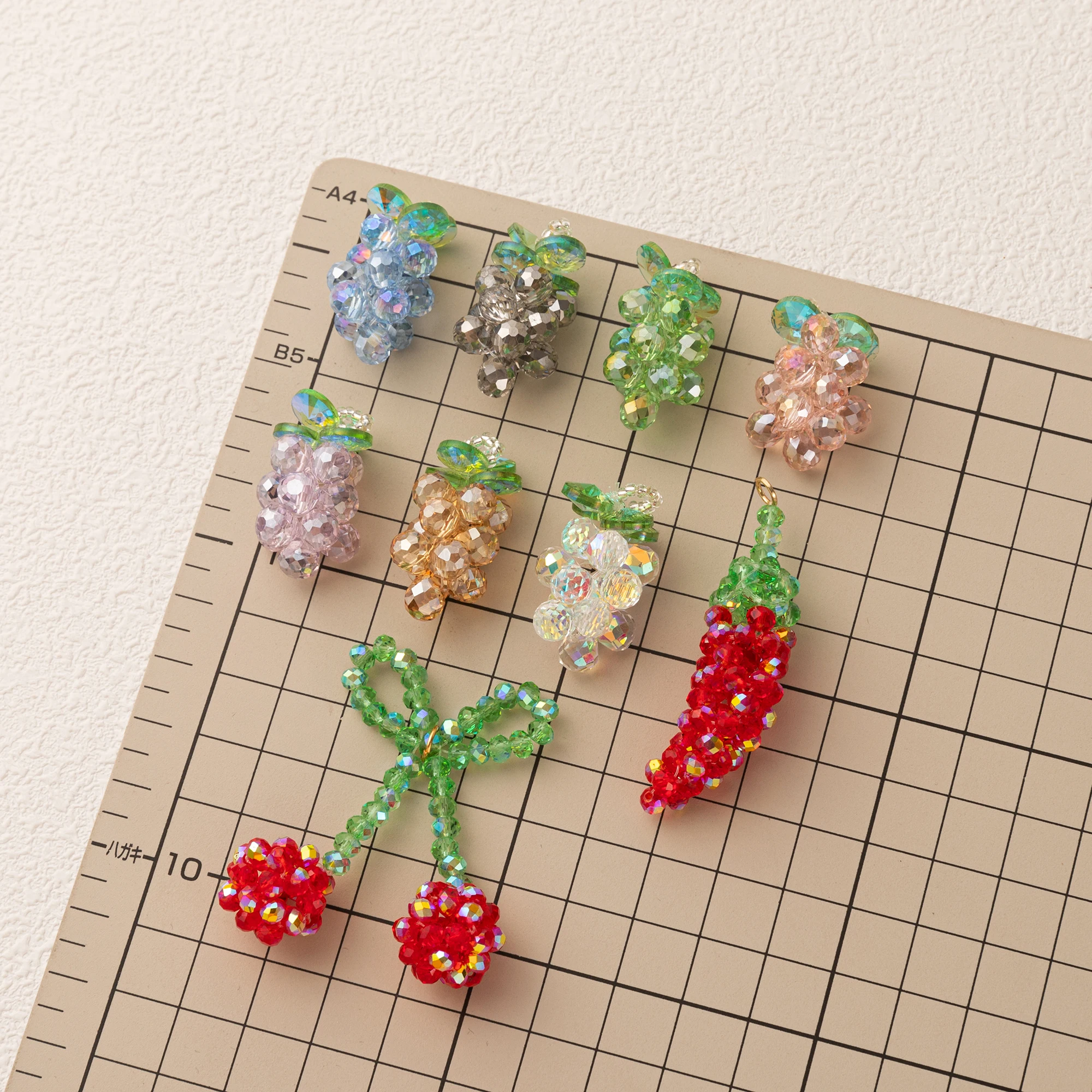 

Simple and Sweet Style Crystal Cherry Grape Chili Fruit Pendant DIY Charm Pendant Jewelry