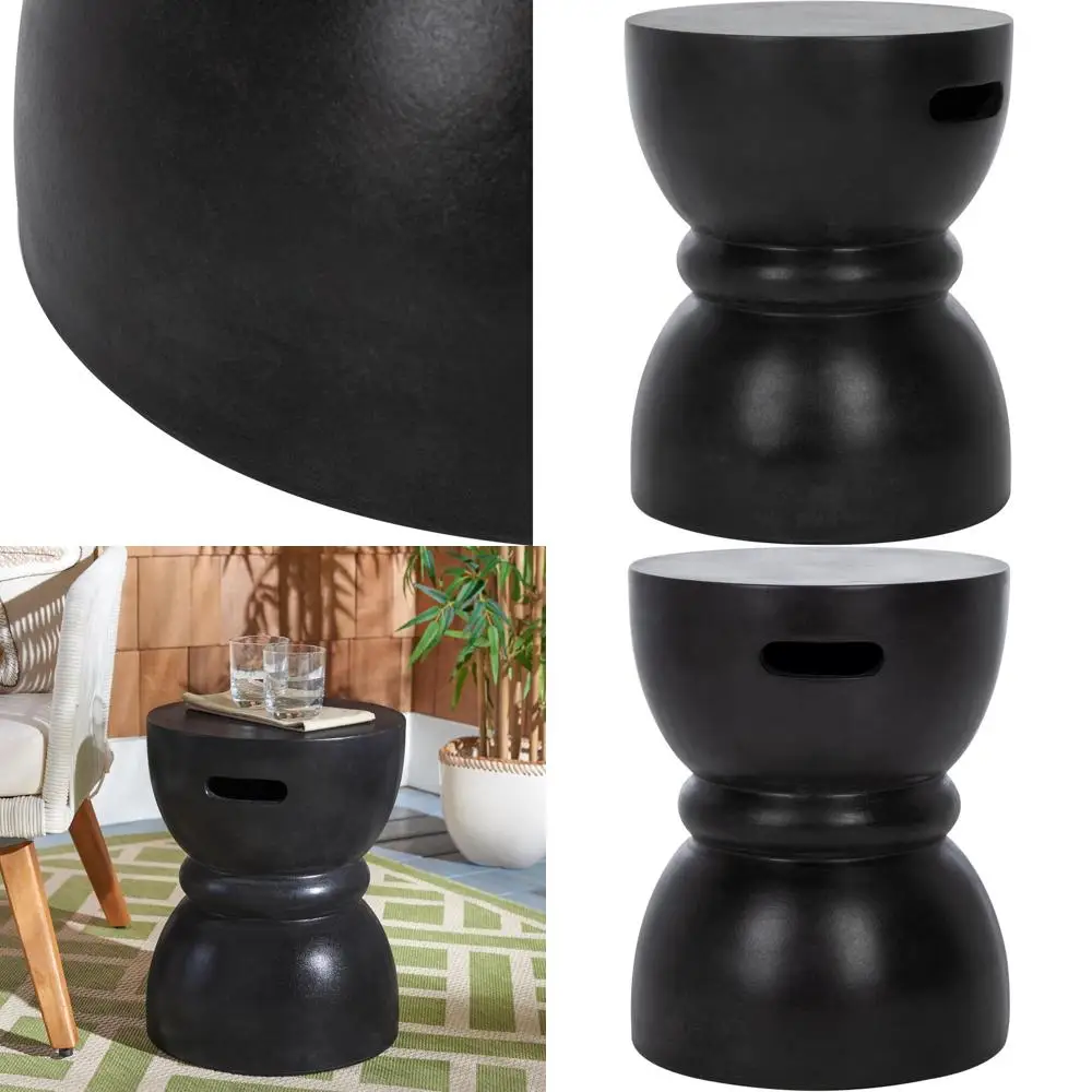 

Black Concrete Outdoor Round Accent Table