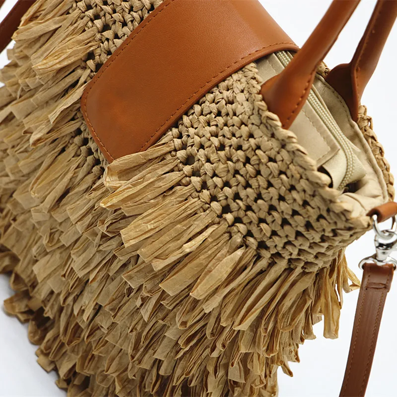 2022 Summer Straw Bag for Women Hand Woven Shoulder Bag Boho Handbag Women Crossbody Bag New Style Purses and Handbags